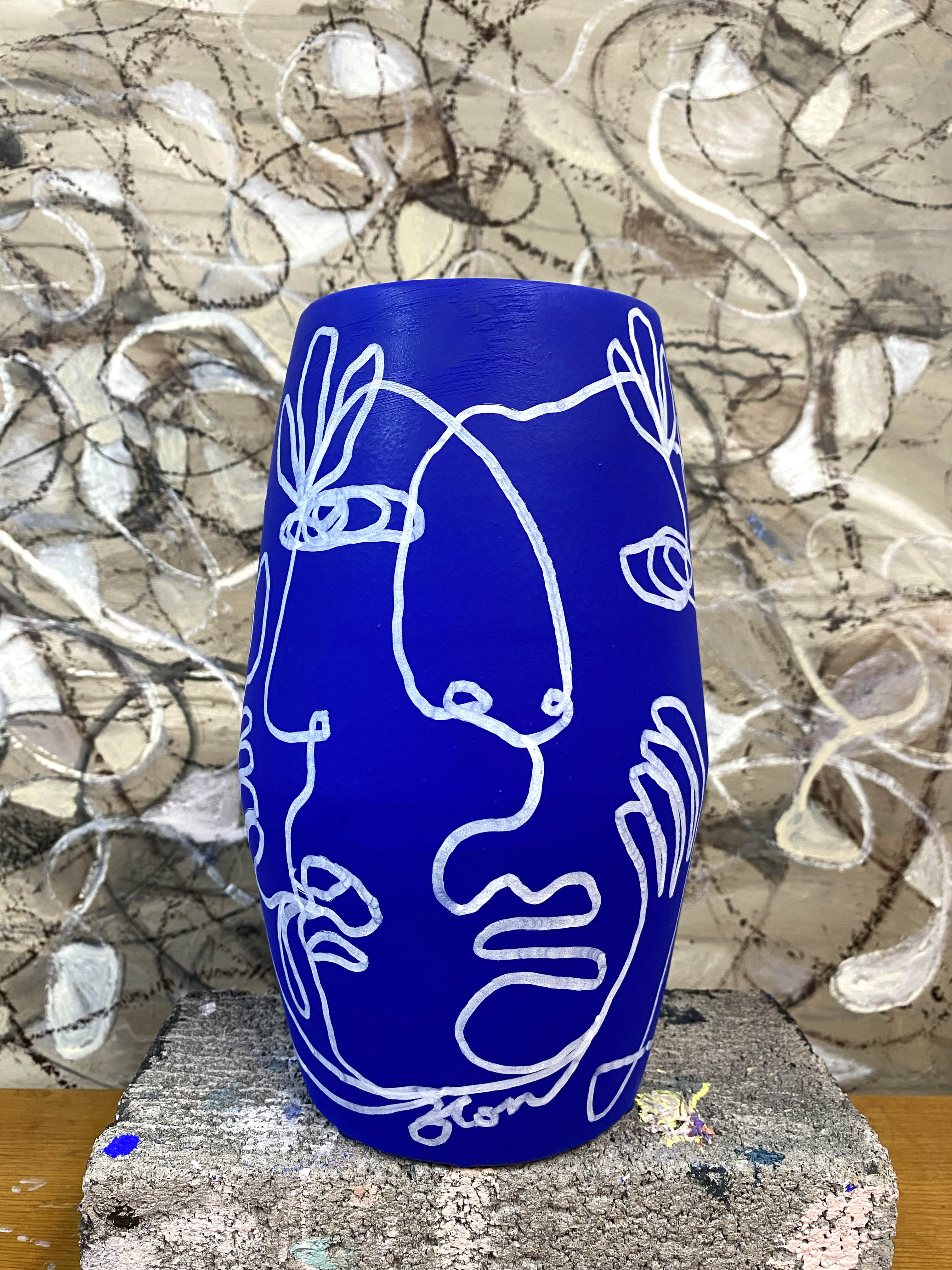 Large Hand Painted Ceramic Vase Brian Connolly Art